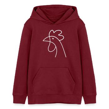Huhn Henne Zeichnung Skizze Tier Kleintier - Teenager Organic Hoodie Mini Cruiser von Stanley/Stella - Burgunderrot - Vorne - AI Model Teenager Male dark (155cm)