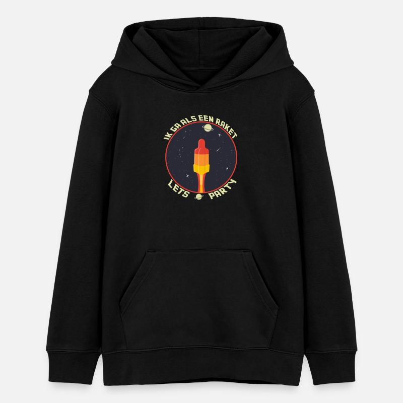 Je pars comme une planète fusée - Sweat à capuche ado bio Stanley/Stella - noir