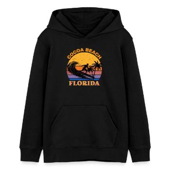 Surfen Florida - Teenager Organic Hoodie Mini Cruiser von Stanley/Stella - Schwarz - Vorne - AI Model Teenager Male light (155cm)