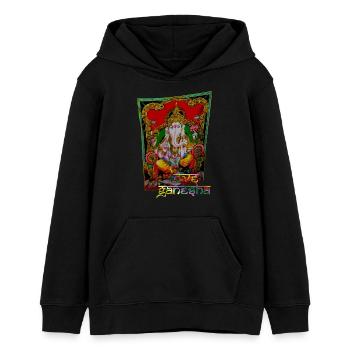 AMOUR GANESHA - Sweat à capuche ado bio Stanley/Stella - noir - Devant - AI Model Teenager Male light (155cm)