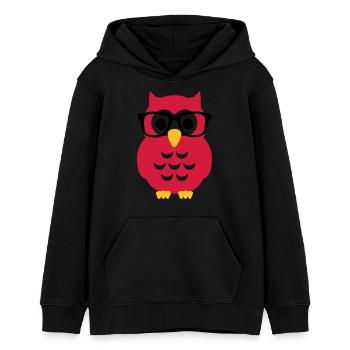 Eule - Teenager Organic Hoodie Mini Cruiser von Stanley/Stella - Schwarz - Vorne - AI Model Teenager Male light (155cm)