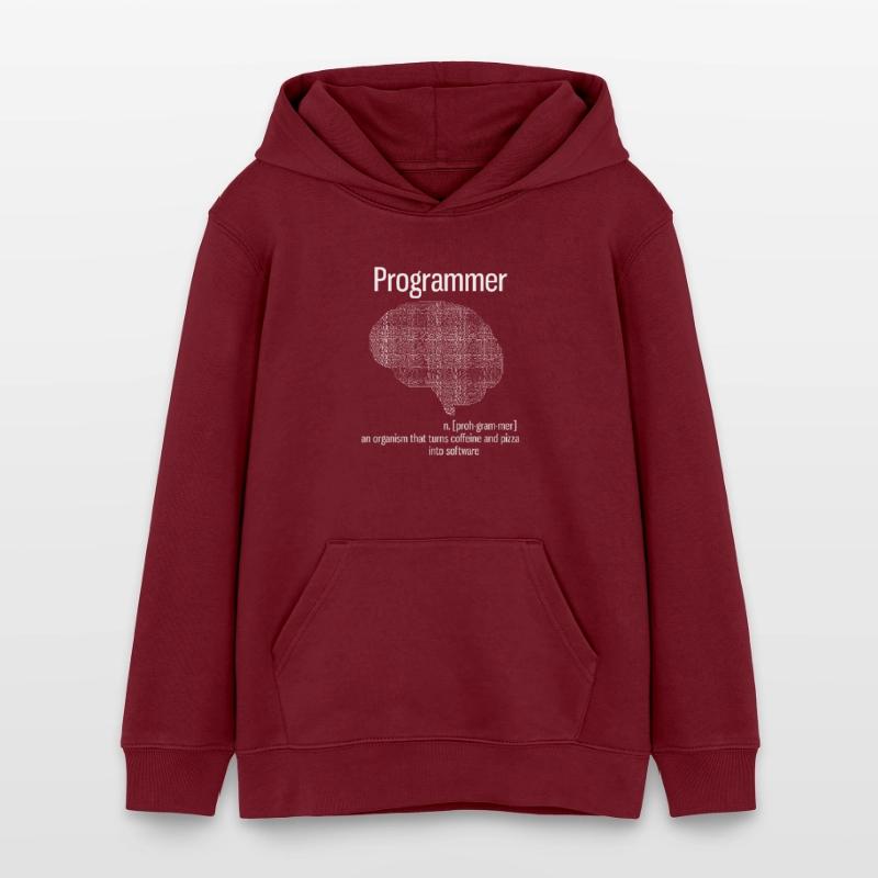 programmer brain pc computer definition pizza lo Teens Organic Hoodie by Stanley/Stella