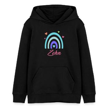 10. Geburtstag Regenbogen - Teenager Organic Hoodie Mini Cruiser von Stanley/Stella - Schwarz - Vorne - AI Model Teenager Male light (155cm)