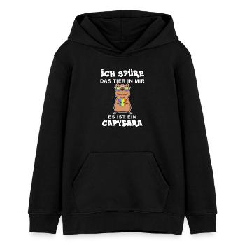 Capybara Wasserschwein Capybaras - Teenager Organic Hoodie Mini Cruiser von Stanley/Stella - Schwarz - Vorne - AI Model Teenager Male light (155cm)