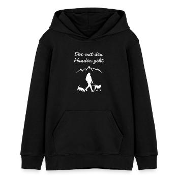 Spaziergang mit Hunden - Teenager Organic Hoodie Mini Cruiser von Stanley/Stella - Schwarz - Vorne - AI Model Teenager Male light (155cm)