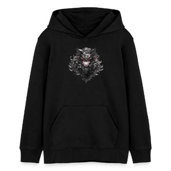 Dunkler Mondwolfmaske - Teenager Organic Hoodie Mini Cruiser von Stanley/Stella - Schwarz - Vorne - AI Model Teenager Male light (155cm)