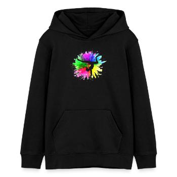 Gymnaste Gymnastique Club de gymnastique Gymnastique Gymnastique - Sweat à capuche ado bio Stanley/Stella - noir - Devant - AI Model Teenager Male light (155cm)