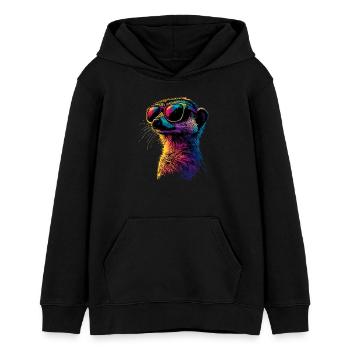 Erdmännchen Sonnenbrille Bunt Süßes Erdmännchen - Teenager Organic Hoodie Mini Cruiser von Stanley/Stella - Schwarz - Vorne - AI Model Teenager Male light (155cm)