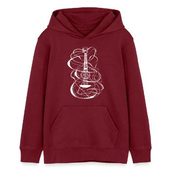 Ukulele Skizze - Teenager Organic Hoodie Mini Cruiser von Stanley/Stella - Burgunderrot - Vorne - AI Model Teenager Male dark (155cm)