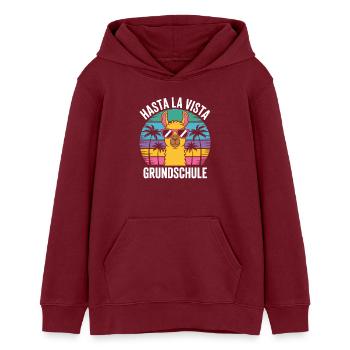 Cadeau de remise des diplômes de l'école primaire Lama Hasta La Vista - Sweat à capuche ado bio Stanley/Stella - bordeaux - Devant - AI Model Teenager Male dark (155cm)