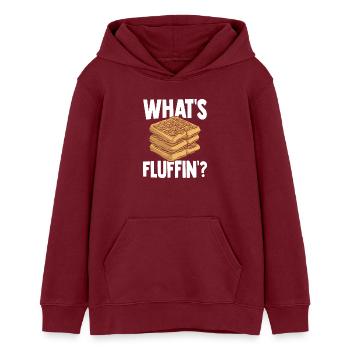 Crêpes cadeaux gaufres fraîches au sirop - Sweat à capuche ado bio Stanley/Stella - bordeaux - Devant - AI Model Teenager Male dark (155cm)