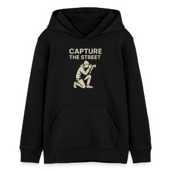Capture the Street – Street Photography Shirt - Teenager Organic Hoodie Mini Cruiser von Stanley/Stella - Schwarz - Vorne - AI Model Teenager Male light (155cm)