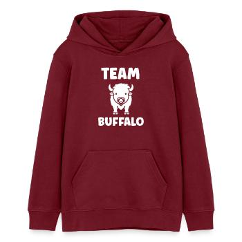 Bison - Sweat à capuche ado bio Stanley/Stella - bordeaux - Devant - AI Model Teenager Male dark (155cm)