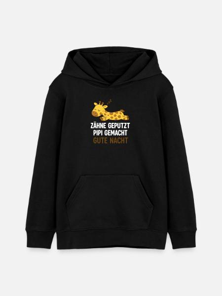 Sleeping Giraffe Good Night - Teens Organic Hoodie by Stanley/Stella - black