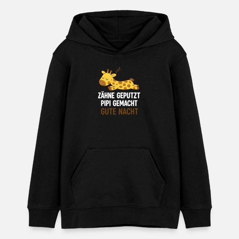 Girafe endormie Bonne nuit - Sweat à capuche ado bio Stanley/Stella - noir