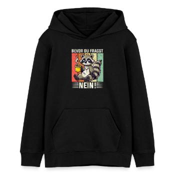 Bevor Du Fragst Nein Waschbär Schlechte Laune - Teenager Organic Hoodie Mini Cruiser von Stanley/Stella - Schwarz - Vorne - AI Model Teenager Male light (155cm)