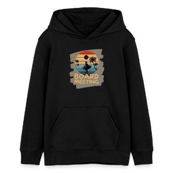 Surfing Board Meeting - Teenager Organic Hoodie Mini Cruiser von Stanley/Stella - Schwarz - Vorne - AI Model Teenager Male light (155cm)