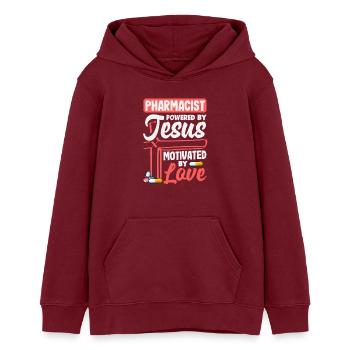 Apotheker Jesus Christian Pharmazeutischer - Teenager Organic Hoodie Mini Cruiser von Stanley/Stella - Burgunderrot - Vorne - AI Model Teenager Male dark (155cm)