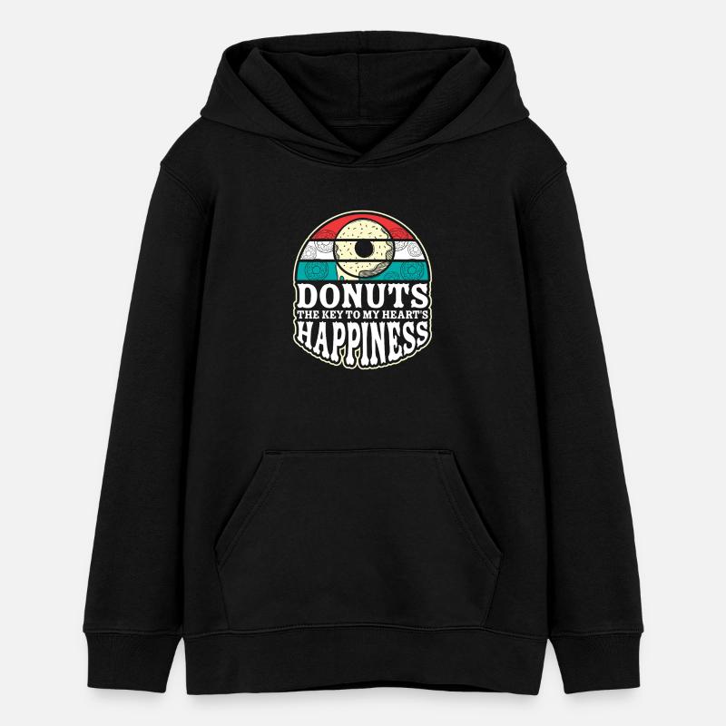 Restauration rapide en donuts - Sweat à capuche ado bio Stanley/Stella - noir