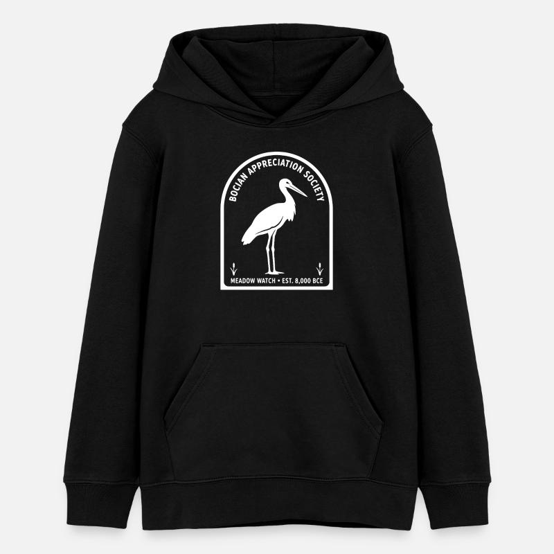 Surveillance des prés de la Société d’Appréciation Bocian - Sweat à capuche ado bio Stanley/Stella - noir