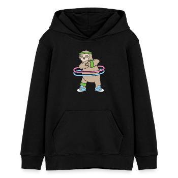 Hula Hup Hullern Huller Hoop Faultier - Teenager Organic Hoodie Mini Cruiser von Stanley/Stella - Schwarz - Vorne - AI Model Teenager Male light (155cm)