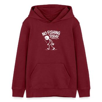 Kein Angeln heute – Skizzen-Stil-Silhouette - Teenager Organic Hoodie Mini Cruiser von Stanley/Stella - Burgunderrot - Vorne - AI Model Teenager Male dark (155cm)