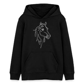 Cheval - Sweat à capuche ado bio Stanley/Stella - noir - Devant - AI Model Teenager Male light (155cm)