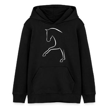 Cheval - Sweat à capuche ado bio Stanley/Stella - noir - Devant - AI Model Teenager Male light (155cm)