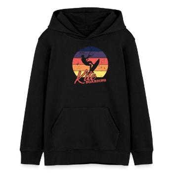 Kite Boarding im Wind - Teenager Organic Hoodie Mini Cruiser von Stanley/Stella - Schwarz - Vorne - AI Model Teenager Male light (155cm)