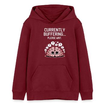 Drôle de pensée cérébrale dicton - Sweat à capuche ado bio Stanley/Stella - bordeaux - Devant - AI Model Teenager Male dark (155cm)