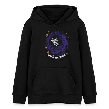 Lost in the Cosmos - Astronaut - Weltall - Teenager Organic Hoodie Mini Cruiser von Stanley/Stella - Schwarz - Vorne - AI Model Teenager Male light (155cm)