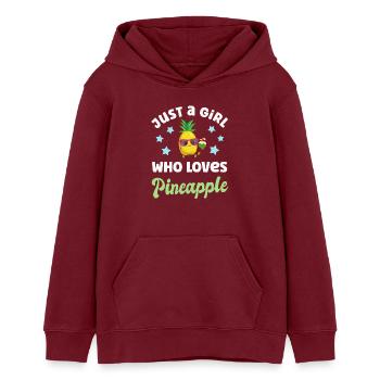Ananas - Sweat à capuche ado bio Stanley/Stella - bordeaux - Devant - AI Model Teenager Male dark (155cm)