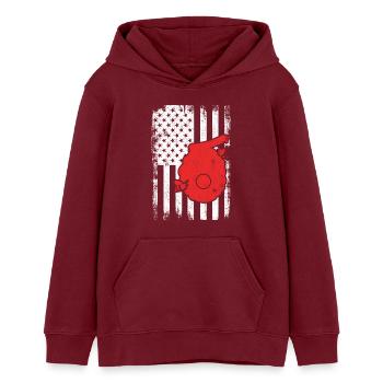 4. Juli USA Imkerei - Teenager Organic Hoodie Mini Cruiser von Stanley/Stella - Burgunderrot - Vorne - AI Model Teenager Male dark (155cm)