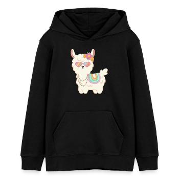 Süßes Lama Sommer - Teenager Organic Hoodie Mini Cruiser von Stanley/Stella - Schwarz - Vorne - AI Model Teenager Male light (155cm)