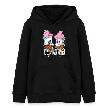 Zwei leckere Eis Bären an der Eisdiele - Teenager Organic Hoodie Mini Cruiser von Stanley/Stella - Schwarz - Vorne - AI Model Teenager Male light (155cm)