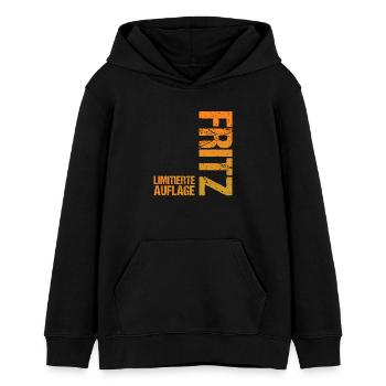 Fritz - Teenager Organic Hoodie Mini Cruiser von Stanley/Stella - Schwarz - Vorne - AI Model Teenager Male light (155cm)