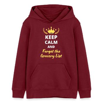 Bleiben Sie ruhig und vergessen Sie die Einkaufsliste - Teenager Organic Hoodie Mini Cruiser von Stanley/Stella - Burgunderrot - Vorne - AI Model Teenager Male dark (155cm)