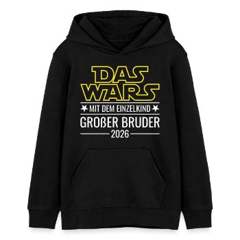 Das wars mit dem Einzelkind - Großer Bruder 2026 - Teenager Organic Hoodie Mini Cruiser von Stanley/Stella - Schwarz - Vorne - AI Model Teenager Male light (155cm)