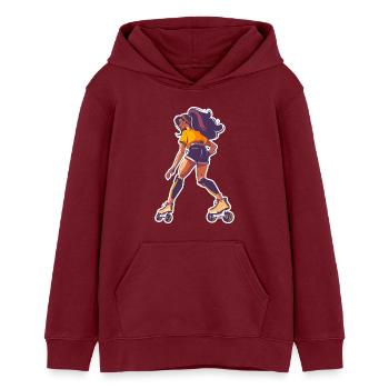 Patineur à roulettes - Sweat à capuche ado bio Stanley/Stella - bordeaux - Devant - AI Model Teenager Male dark (155cm)