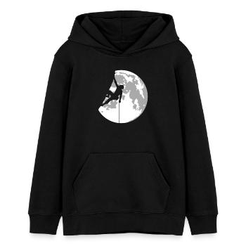 escalade - Sweat à capuche ado bio Stanley/Stella - noir - Devant - AI Model Teenager Male light (155cm)