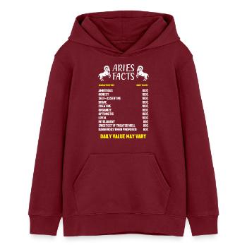 Sternzeichen Widder - Teenager Organic Hoodie Mini Cruiser von Stanley/Stella - Burgunderrot - Vorne - AI Model Teenager Male dark (155cm)