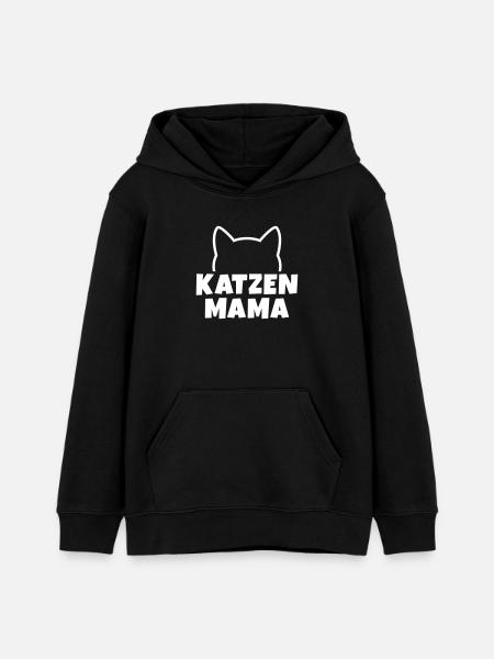 Katzenmama - Teenager Organic Hoodie Mini Cruiser von Stanley/Stella - Schwarz
