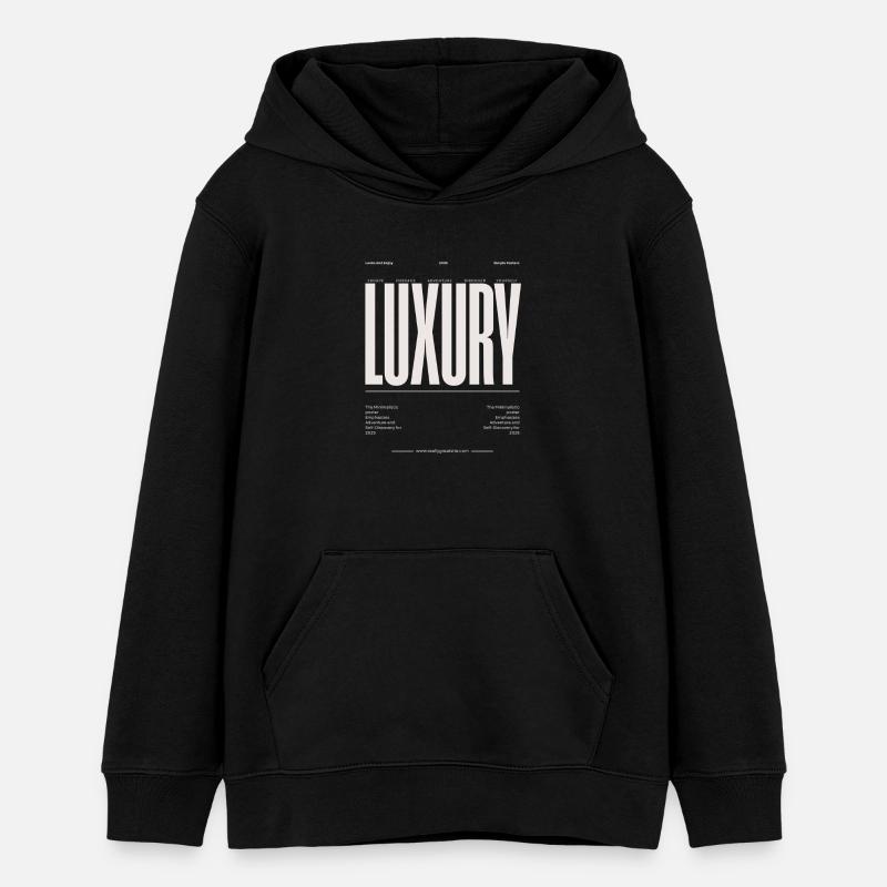 Typographie majuscule de luxe - Sweat à capuche ado bio Stanley/Stella - noir