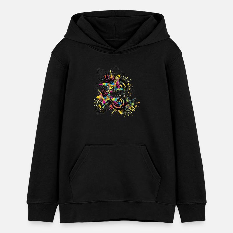 Star Dancing (éclaboussure de couleur) 01 - Sweat à capuche ado bio Stanley/Stella - noir
