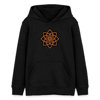 Blüte Mandala - Teenager Organic Hoodie Mini Cruiser von Stanley/Stella - Schwarz - Vorne - AI Model Teenager Male light (155cm)