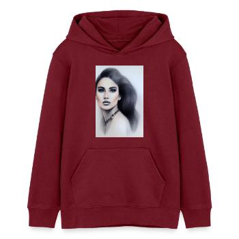 Frau mit Schmuck - Teenager Organic Hoodie Mini Cruiser von Stanley/Stella - Burgunderrot - Vorne - AI Model Teenager Male dark (155cm)