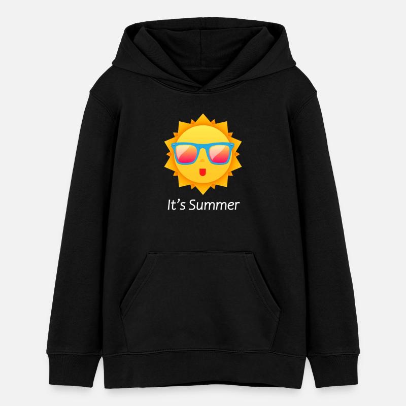 c’est l’été - Sweat à capuche ado bio Stanley/Stella - noir