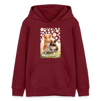 Zwei goldige Meerschweinchen Meine Lieblingstiere - Teenager Organic Hoodie Mini Cruiser von Stanley/Stella - Burgunderrot - Vorne - AI Model Teenager Male dark (155cm)