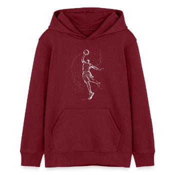 Dynamischer Basketballspieler Illustration - Teenager Organic Hoodie Mini Cruiser von Stanley/Stella - Burgunderrot - Vorne - AI Model Teenager Male dark (155cm)