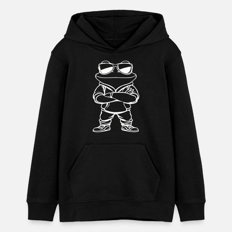 Lunettes de soleil Frog Comic - Sweat à capuche ado bio Stanley/Stella - noir